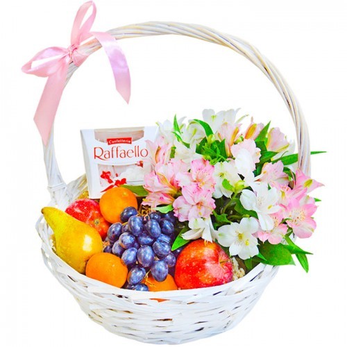 Букет цветов "Фруктовая корзина "Особая""